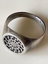 German WWII SS Black Sun Ring Silver picture
