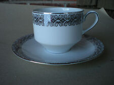 Winterling Schwarzenbach Bavaria CUP and SAUCER White & Platinum Germany picture