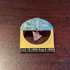 Vintage 1996 Atlanta Summer Olympics Gymnastics Event Charm Lapel Hat Pin picture