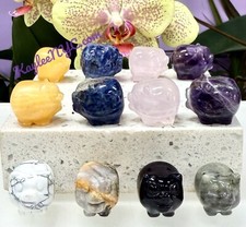 Wholesale Lot 12 PCs 1” Natural Crystal Pig Healing Energy picture