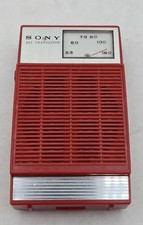 Vintage 1964 Red/Silver Sony TR-1814 Six 6 Transistor AM Pocket Radio Working picture