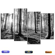 Sechars Extra Large Wall Pictures Black And White Forest Canvas Wall Art 4 picture