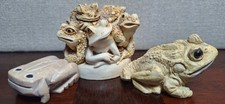 Vintage Harmony Kingdom Puddle Huddle & 1988 Red Mill Toad Frog Lot Zambia Stone picture