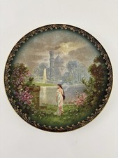 Antique La Fosse Romantic Lady Landscape Waterfront Hand Painted Porcelain Plate picture