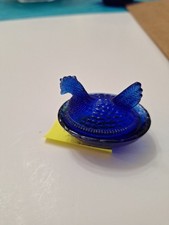 Vintage Mini Cobalt Hen On Nest picture