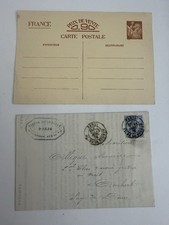 Antique France Ephemera Lot 1877 Insurance Letter w/ Stamp & WWII Postal Card picture