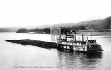 Coal Fleet Paddle Wheeler Barge Aurora Indiana IN - Reprint picture