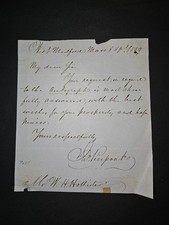 1859 ALS Poet John Pierpont to Autograph Seeker – Abolitionist Signed Letter picture