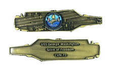 USS George Washington (CVN - 73) US Navy Challenge Coin - Carrier Shape picture