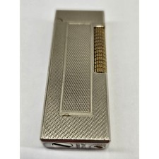 Rare Bimalt London Gas Lighter Sterling Silver Engraved Engine Turned Vintage picture
