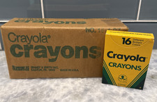 Vintage 1988 Crayola Crayons 12 - 16 Count NOS Unused Original Box Made in USA picture