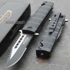 XTREME-TAC Black Spring Assisted Open SAWBACK BOWIE Tactical Rescue Pocket Knife picture