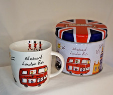 James Sadler London Travel Fine China Mug w/ Matching Tin Union Jack London Bus picture