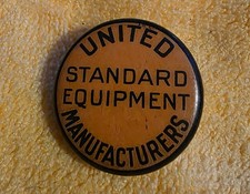 Antique United Standard Equipment Manufacturers Celluloid Lapel Stud Button  picture