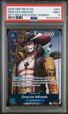Dracule Mihawk 081 A Fist Of Divine Speed Release Event Winner One Piece PSA 9 picture