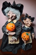 Vintage Telco Motion-ettes Halloween Witch Pair Animated Light Up SET Tested picture