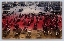 K3/ Lima Ohio Postcard c1910 Public Square Automobiles Stores Trolley 323 picture