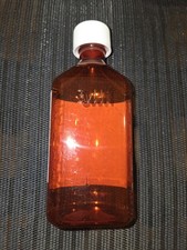 8oz Amber Graduated Syrup Bottle Child Resistant READ DESCRIPTION Lean Label picture