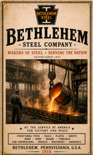 Bethlehem Steel mills bundle 5 posters in a Vintage style 8.5