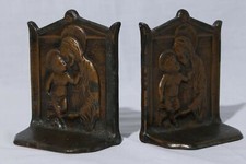 Vintage 1925 DAL Art Deco Baby Jesus Mother Mary Book Ends 4.5