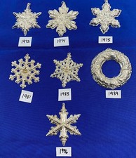 Gorham Sterling Silver Snowflake Ornament Set of 7 ORN2636 picture