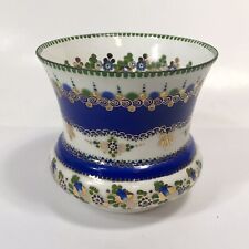 Steinbock-Email Vase Small Floral Green Blue Gold Handmade Austria 3” picture