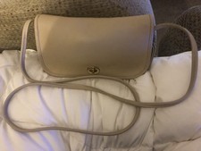 COACH 9375 Dinky Crossbody Bag Bone Beige Leather Turn Lock Vintage Made in USA picture