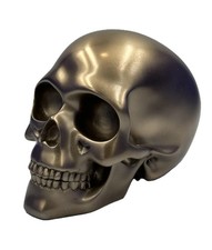 Bronze Skull Head Statue – Cold Cast Bronze Gothic Skull Decor picture