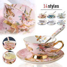 200-300ml Luxury Bone China Coffee Cup Saucer W/spoon Afternoon Tea Noble NEW picture