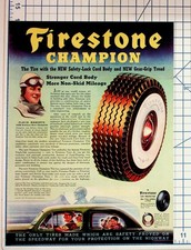 1939 Firestone Champion Tire Ad Floyd Roberts Race Car Driver Ephemera picture