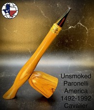 Vintage Unsmoked Paronelli America 1492-1992 Cavalier Tobacco Pipe picture