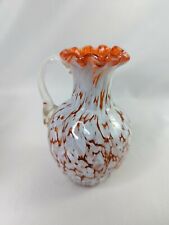 Art Pilgrim Glass Vase Orange White Speckled 4.5 Inch picture