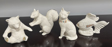 Lenox China Jewels Collection 4pc LOT Bear Squirrel Cat Fish Porcelain Excellent picture