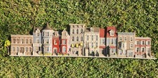 Vtg 1970s Burwood 3D Townhouse Street Scene Wall Plaque Plaster Style MCM 51.5