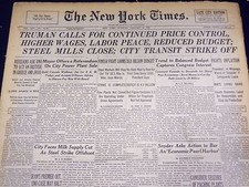 1946 JAN 22 NEW YORK TIMES - STEEL MILLS CLOSE CITY TRANSIT STRIKE OFF - NT 884 picture