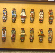 Set of 12  tribes of Israel Judaic Mezuzah Cases by Chaya Magal Ein Hod. picture