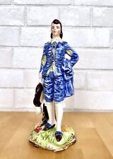 Vintage Arnat Japan Porcelain Figurine of Man in Blue |3 Feathers 33/174 | 1968 picture