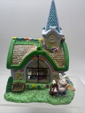 2005 Jelly Bean Junction Ceramic Easter Village Church Easter Bunny picture