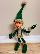 Annalee 12in Green “Rustic” Elf w/Furry Trim NWT picture