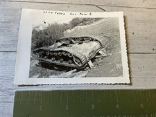 ORIGINAL WWII WRECKED GERMAN TANK ST LO VALLEY PHOTO picture