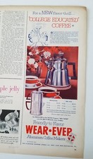 1952 WearEver aluminum college-educated coffee percolator drip pot ad picture