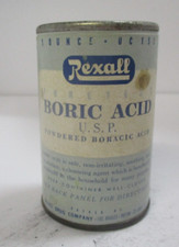 Vintage REXALL Drug Store Can Container BORIC ACID picture