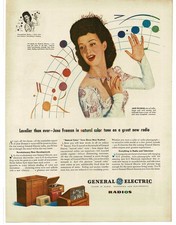 1945 G-E General Electric Radios Jane Froman art Vintage Print Ad picture