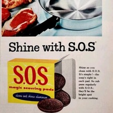 1956 SOS Magic Scouring Pads Advertisement Vintage Cleaning Supply DWPP24 picture