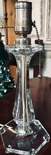 Antique Heisey Glass Crystal Candlestick Accent Table Lamp 1930's picture