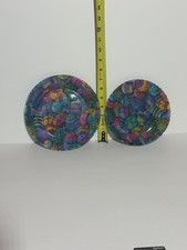 • Vintage Handcrafted Decoupage Glass Plates Set - 9