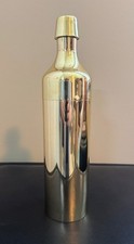 RARE MINT ITALIAN MCM BRASS SLEEK BOTTLE-SHAPED COCKTAIL SHAKER C1958 picture