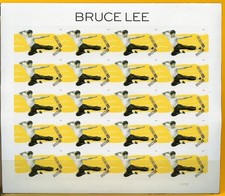 2026 USPS SHEET OF 20 FIRST CLASS LETTER STAMPS BRUCE LEE 82¢ picture