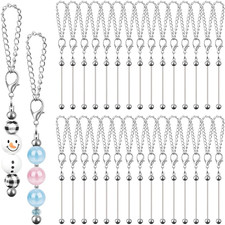 30 PCS Beadable Keychain Bars Bulk, Metal Blank Keychain Bars for Beads, DIY picture