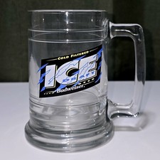 Vintage Budweiser Ice Draft Beer Mug Glass Cold Filtered Stein picture